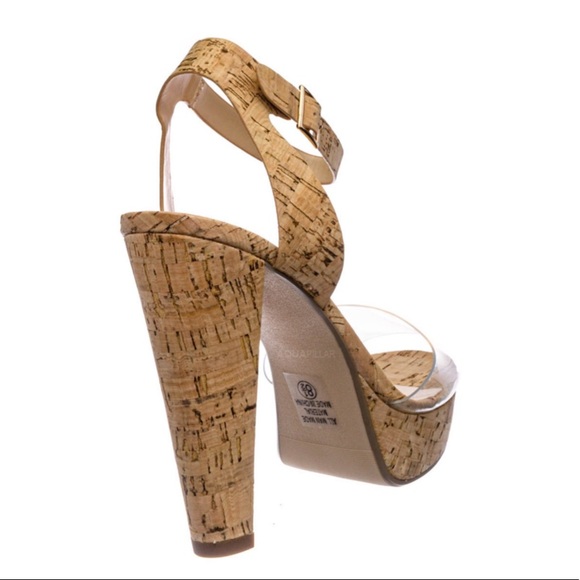 Clear Band Corked Platform High Heel - Picture 4 of 9